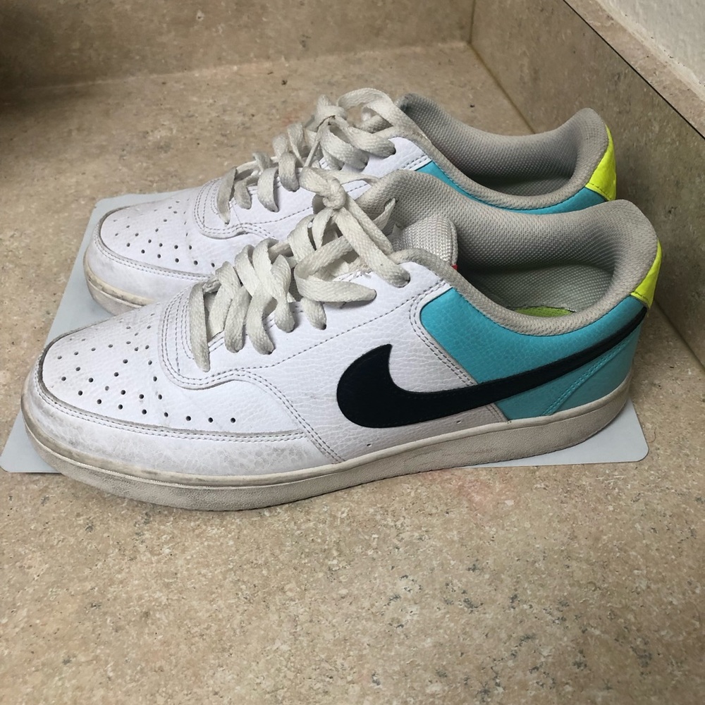 Nike White and Teal Athletic Shoes